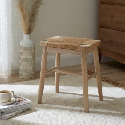 An Image of Churchgate Ash Wood Stool White