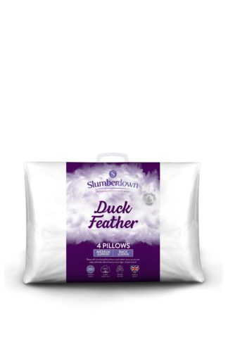 An Image of 4 Pack Duck Feather Medium Support Pillows