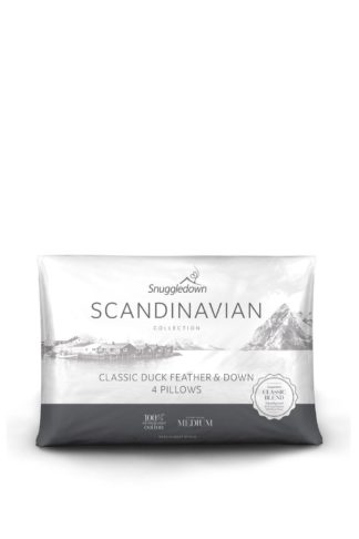 An Image of 4 Pack Scandinavian Duck Feather & Down Medium Support Pillows