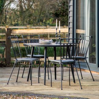 An Image of Dax Mosaic Round Dining Table Black