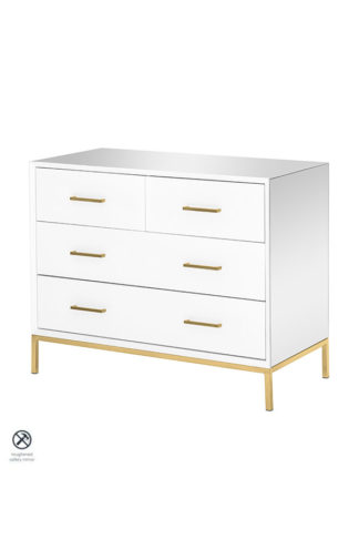An Image of Trio White and Champagne Gold Chest of Drawers