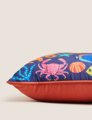 An Image of M&S Pure Cotton Under the Sea Embroidered Cushion