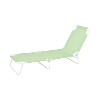 An Image of Homebase Bahari Folding Sunbed Lounger - Green