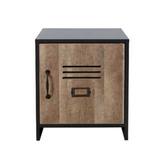 An Image of Black Wooden Bedside Table Black and Brown
