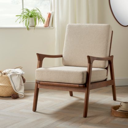 An Image of Elements Maddox Woolly Herringbone Chair Olive