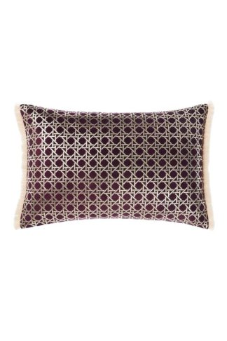An Image of 'Taira' Geometric Fringed Cushion