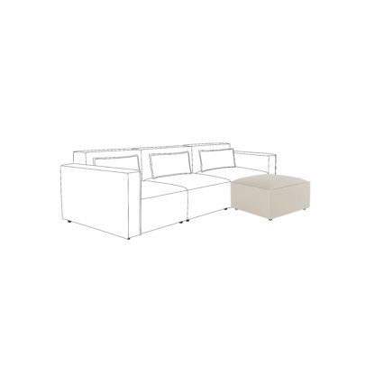 An Image of Modular Arne Natural Luna Footstool Natural