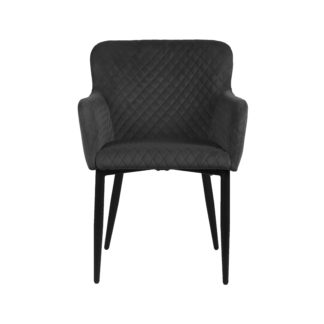 An Image of Montreal Velvet Charcoal Carver Dining Chair Charcoal