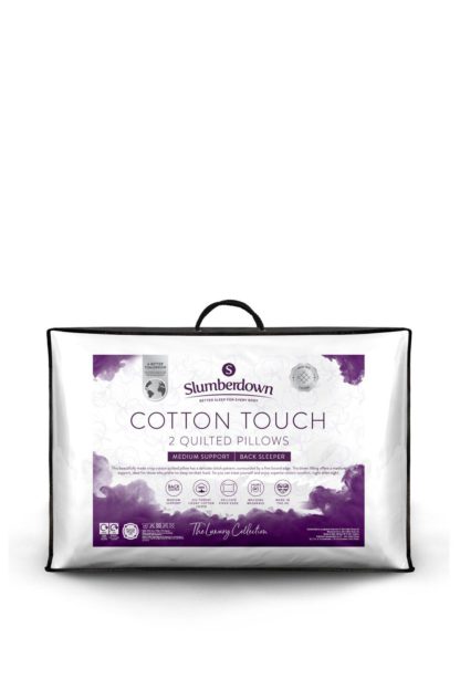 An Image of Single Luxury Cotton Touch Quilted Medium Support Pillow