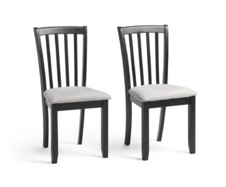 An Image of Argos Home Banbury Pair of Wood Dining Chairs - Black