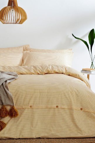 An Image of 'Holbury' Mélange Stripe Duvet Cover Set