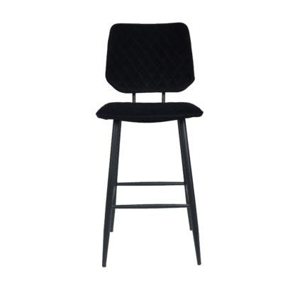 An Image of Austin Velvet Bar Stool Black