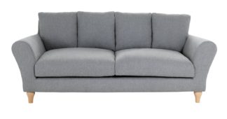 An Image of Habitat Carrie 3 Seater Fabric Sofa - Grey