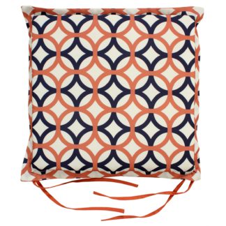 An Image of Medina Circles Terracotta Garden Seat Cushion Pad - 2 pack