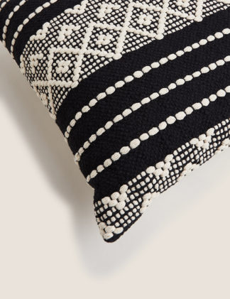 An Image of M&S Pure Cotton Aztec Striped Cushion