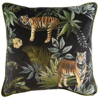 An Image of 'Jungle Tiger' Velvet Cushion