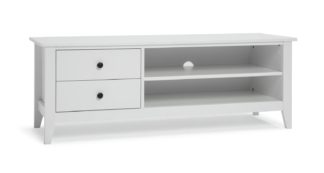 An Image of Habitat Minato 2 Drawer TV Unit - White