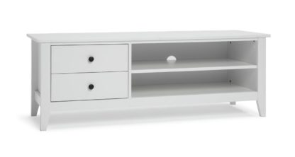 An Image of Habitat Minato 2 Drawer TV Unit - White