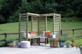 An Image of Forest Garden Timber Effect Corner Arbour