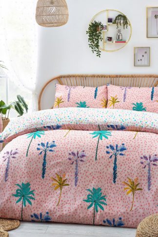 An Image of 'Palmtropolis' Vibrant Reversible Duvet Cover Set