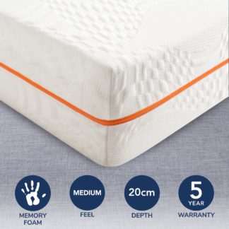 An Image of Comfortzone Memory Zoned Mattress White/Orange