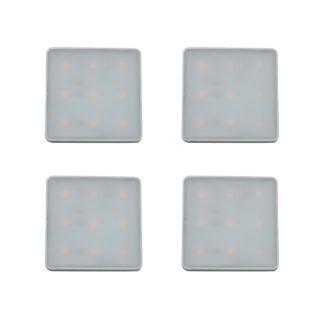 An Image of Set of 4 LED Square Puck Lights