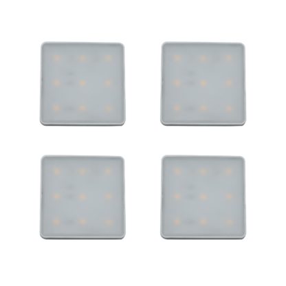An Image of Set of 4 LED Square Puck Lights
