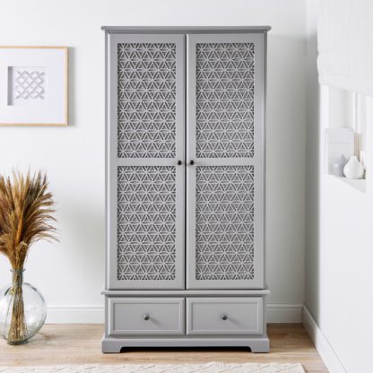 An Image of Carys Grey Gents Double Wardrobe Grey