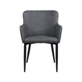 An Image of Montreal Faux Leather Carver Dining Chair Grey