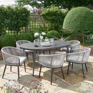 An Image of Crescent 6 Seater Dining Set Grey