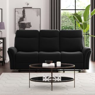 An Image of Monte Velvet Reclining 3 Seater Sofa Black