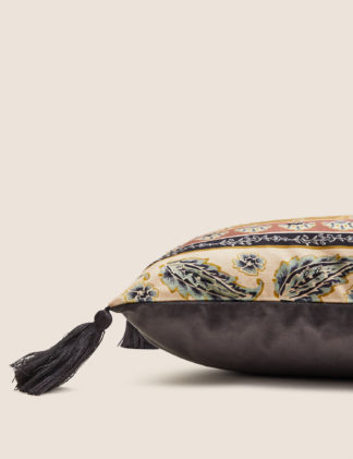 An Image of M&S Floral Patchwork Bolster Cushion