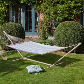 An Image of Printed Hammock with Stand Taupe