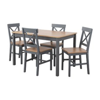 An Image of Braxton Dining Table and Chairs Set Grey