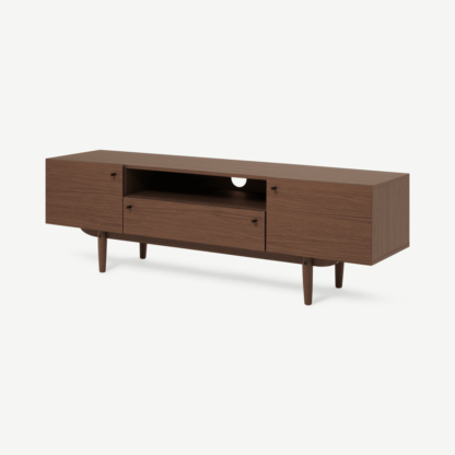 An Image of Asger Wide TV Stand, Dark Stain Oak Effect