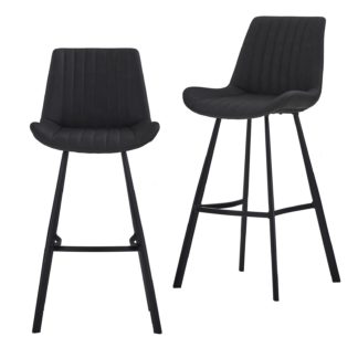 An Image of Dalston Bar Stool - Set of 2 - Charcoal
