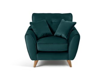 An Image of Habitat Isla Velvet Armchair - Teal