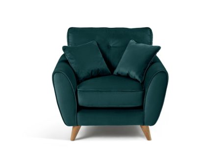 An Image of Habitat Isla Velvet Armchair - Teal