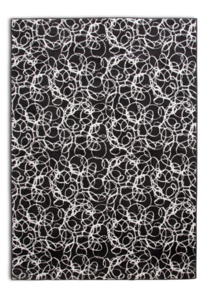 80e4abc97e0d8b39a9cb5bd305bb79a5542804c1172ca746961187dde2840edd.jpg An Image of Habitat Squiggle Print Rug - Black & White - 120x170cm