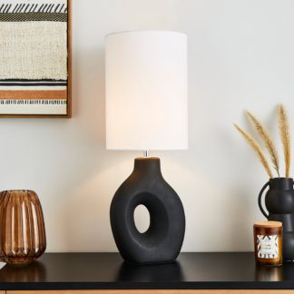 An Image of Dinah Sculptural Black Table Lamp Black