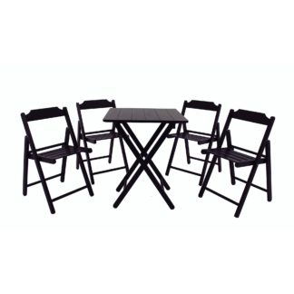 An Image of Tobacco Beer 4 Seater Folding Bistro Set Brown