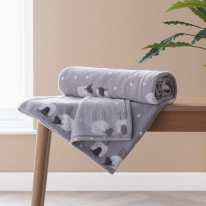 An Image of Sheep Fleece Throw Grey