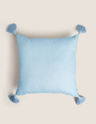 An Image of M&S Linen Blend Embroidered Cushion