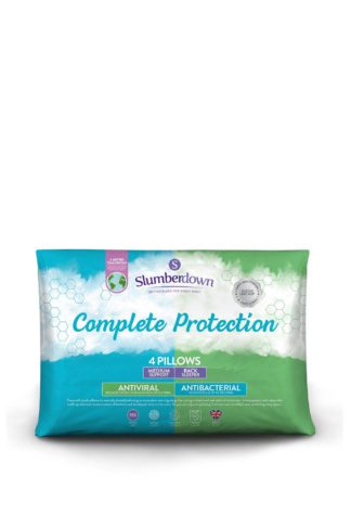 An Image of 4 Pack Complete Protection Anti Viral Medium Support Pillows
