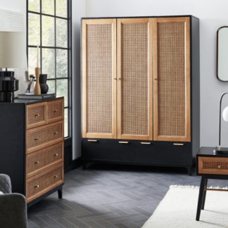 An Image of Franco Triple Wardrobe Black