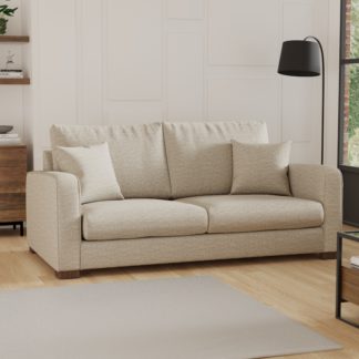 An Image of Carson Vivalife Stain-Resistant Fabric 3 Seater Sofa Brown