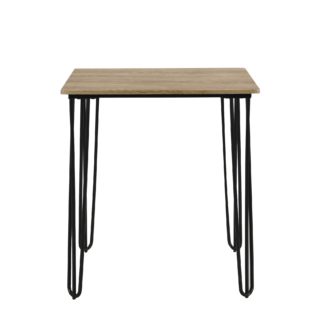 An Image of Bella Hairpin Leg Square Dining Table Oak (Brown)
