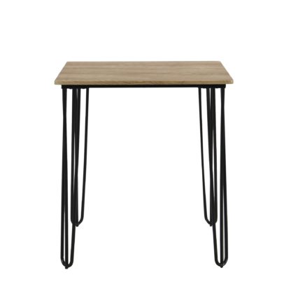 An Image of Bella Hairpin Leg Square Dining Table Oak (Brown)