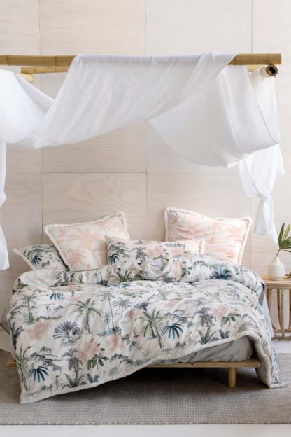 An Image of 'Luana' Floral Fringed Duvet Cover Set