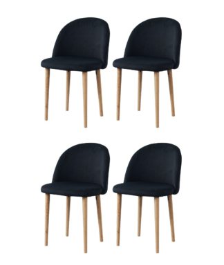 An Image of Habitat Imogen Fabric Dining Chairs - Black